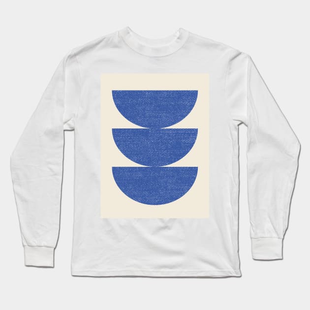 Half Circle 3 - Blue Long Sleeve T-Shirt by moonlightprint